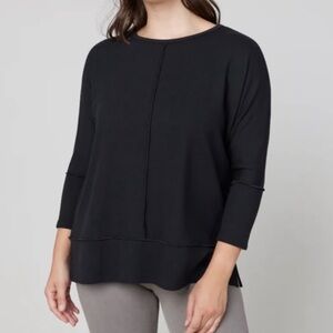 SPANX, Doleman Top, 3/4 Sleeve, Black, Size Medium